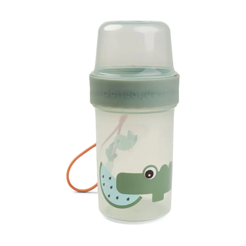 Done By Deer Croco To Go Two-Way Snacksbehållare, Green
