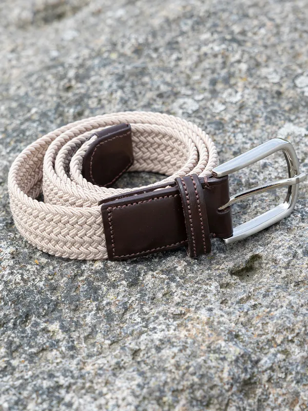 Lund Flätat Skärp Beige 85cm