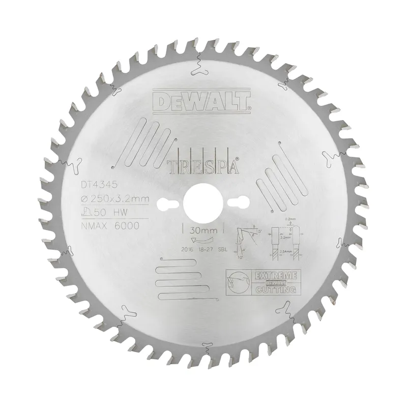 Dewalt DT4345-QZ Sågklinga 250 mm, 50T