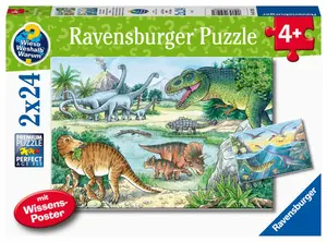 Dinosaurier och deras liv Pussel 2x24 bitar Ravensburger