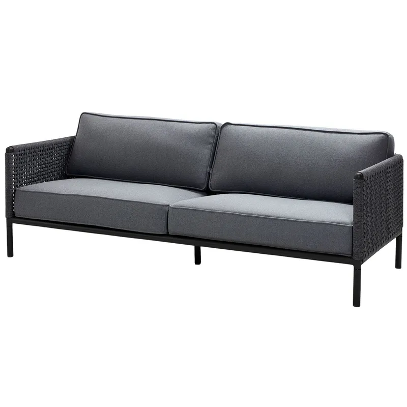 Cane-line, Encore 3-Sits Soffa Dark Grey/Lava Grey