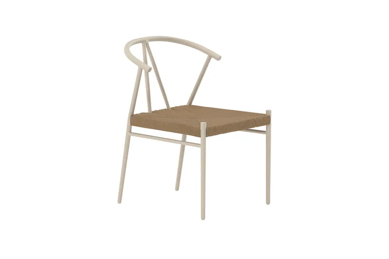 VENTURE HOME Alfons trädgårdsstol - naturlig rotting och beige stål