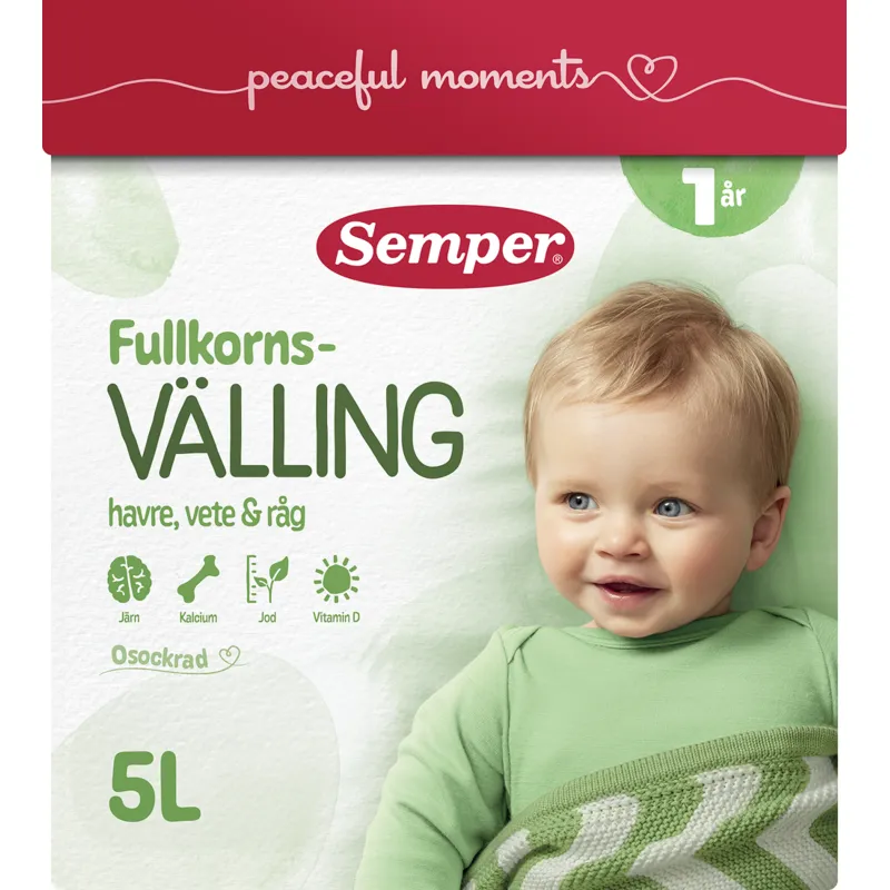 Semper Fullkornsvälling Havre, Vete & Råg 1 år+ 725 g