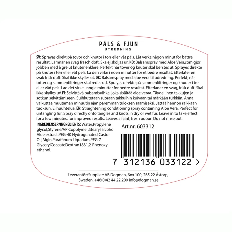 Dogman Päls & Fjun Utredande Spray 250ml