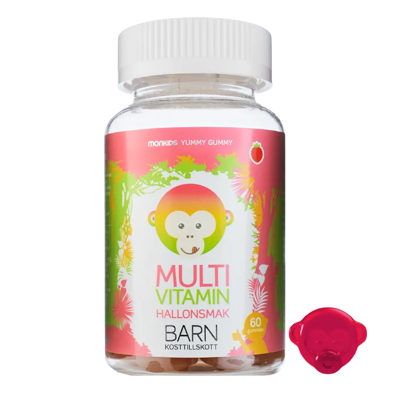Monkids Multivitamin Hallon Barn 60 tuggtabletter