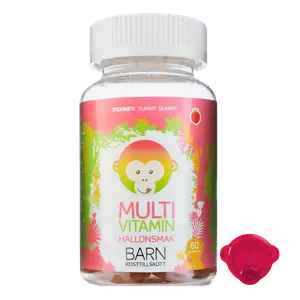 Monkids Multivitamin Hallon Barn 60 tuggtabletter
