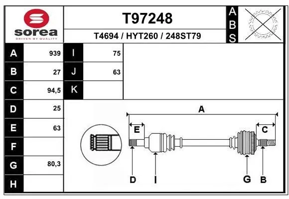 Drivaxel EAI T97248