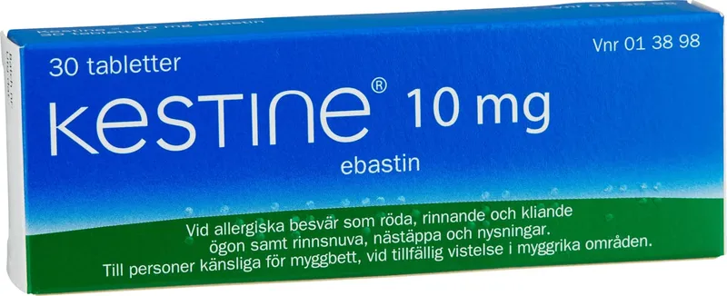 Kestine 10 mg ebastin 30 tabletter