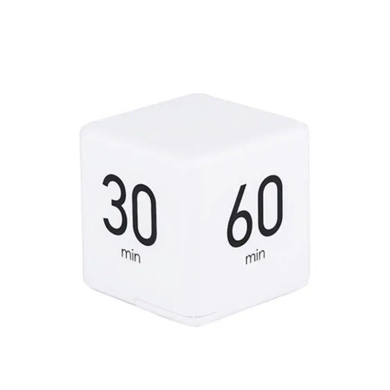 Bärbar kubtimer Digital kökstimer Nedräkningslarm 15-20-30-60 minuter Vändtiming med 15-20-30-60 vit