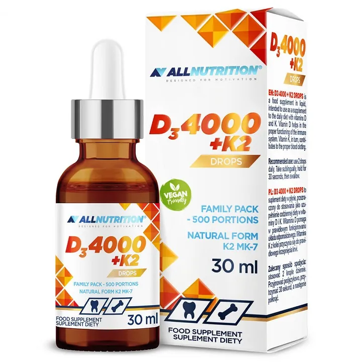 Allnutrition – D3 4000 + K2 Droppar, 30 ml