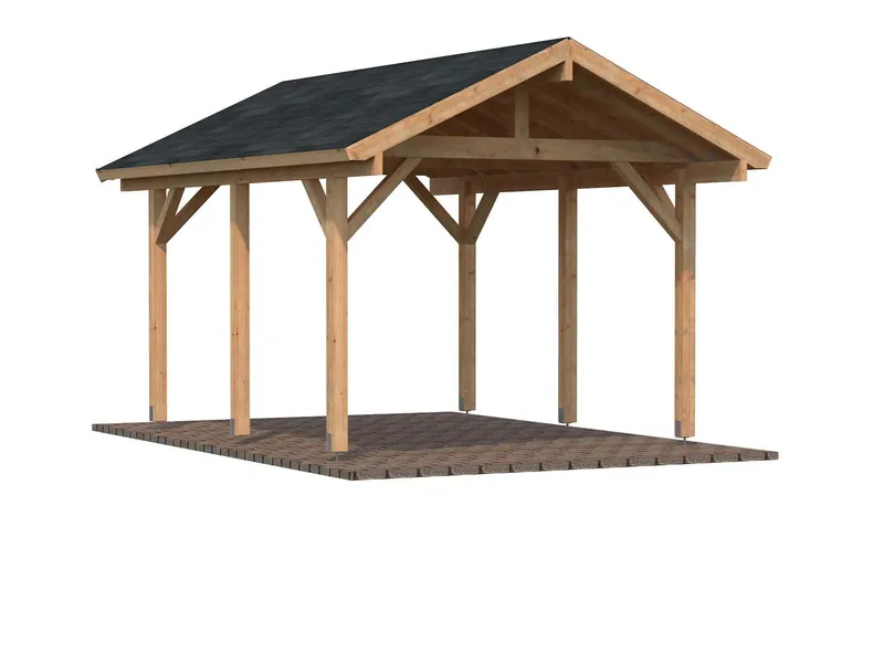 Palmako Robert Carport 16 m²/11,7 m², brun impregnerad
