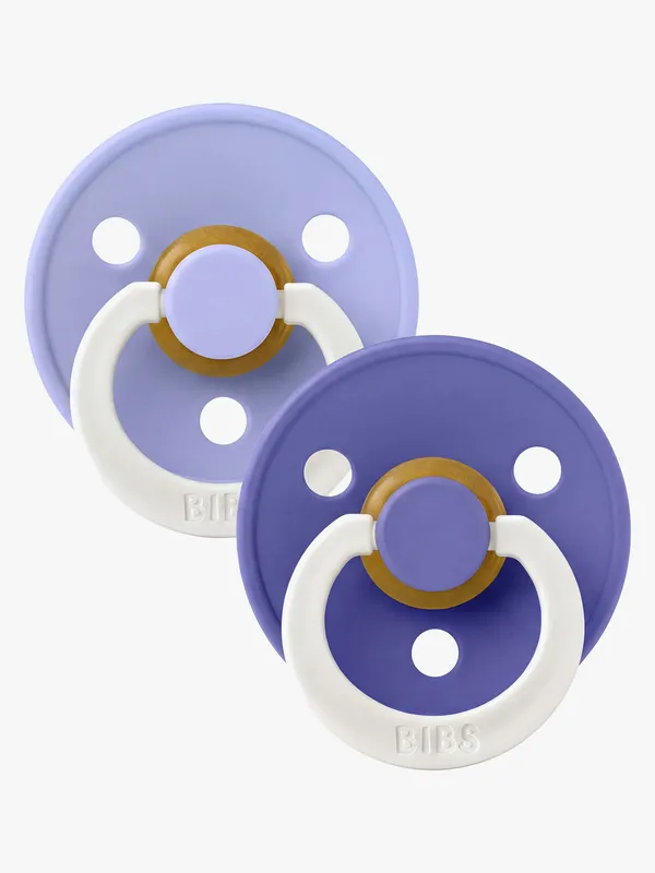 BIBS Colour Lysande nappar - Stl. 1 -Rund - 2-pack - Hush/Grape