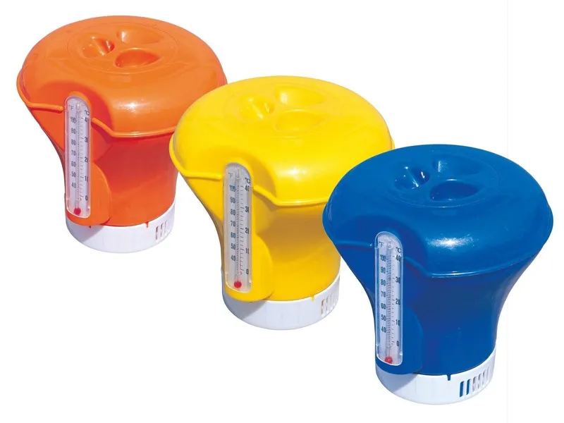 Float, pool kemikaliedispenser med termometer - Bestway 58209 orange