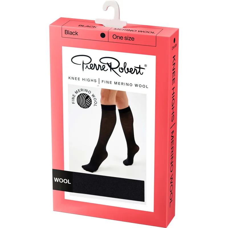 Pierre Robert Knee Highs Fine Merino Wool Black 36-41