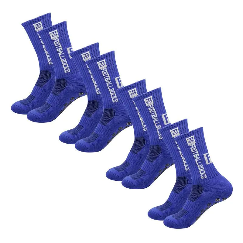4 par Fotbollsstrumpor Sport Grip Strumpor Anti-halk Basketstrumpor Spot Gummi Anti-halk bomullsfotbollsstrumpor One Size (#4762)