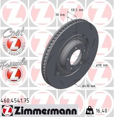 Bromsskiva ZIMMERMANN 460.4541.75