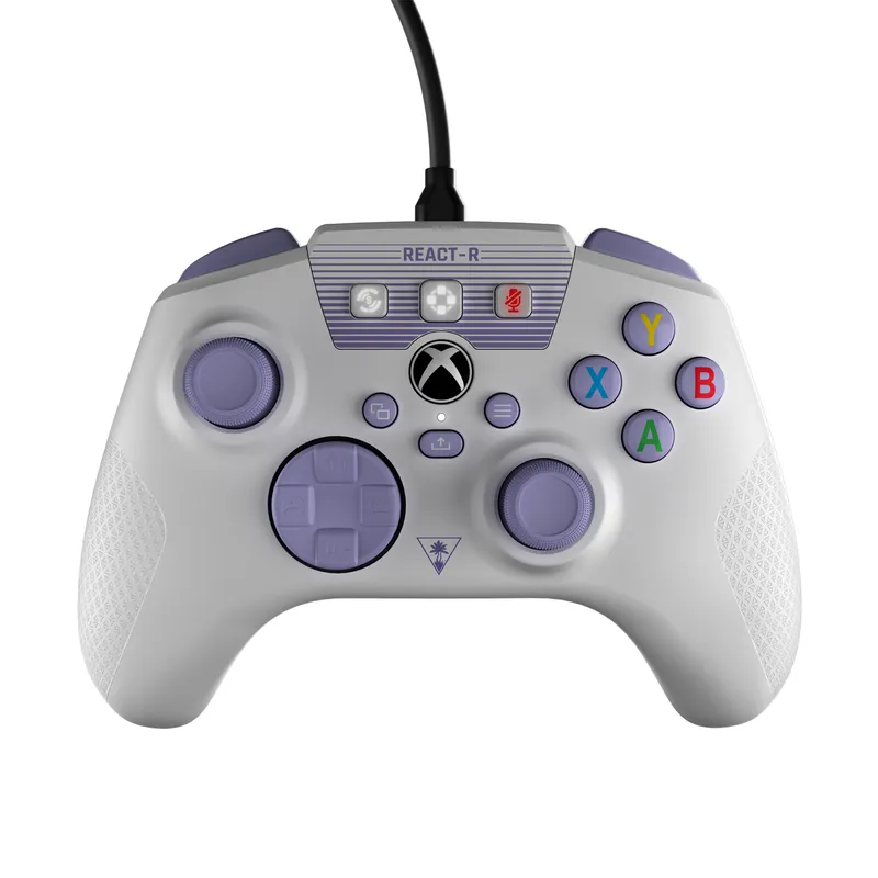 Turtle Beach React-R - Spelkontroll - kabelansluten - vit, lila - för Microsoft Xbox Series S, Microsoft Xbox Series X, Microsoft Xbox One, PC