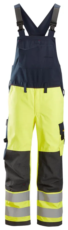 Snickers Workwear 6060 ProtecWork Hängselbyxa varsel, gul/marinblå 146