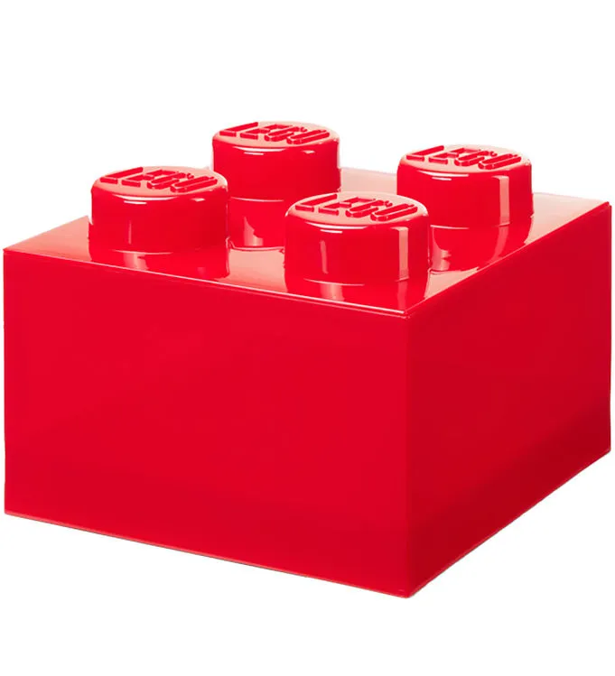 LEGO® Storage Förvaringslåda - 4 Knoppar - Translucent Röd
