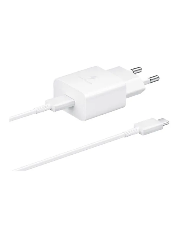 Nätladdare usb-c 15w pd afc + usb-c-kabel vit