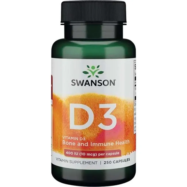 Swanson – Vitamin D-3, 400 IU, 250 kapslar