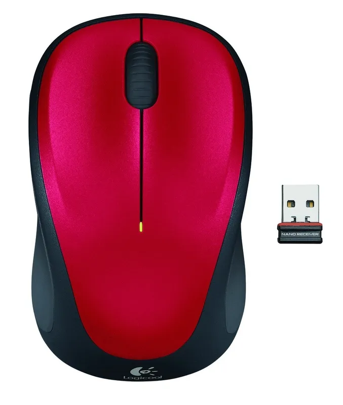 Logitech M235 – Mus – optisk – trådlös – 2.4 GHz – trådlös USB-mottagare – röd