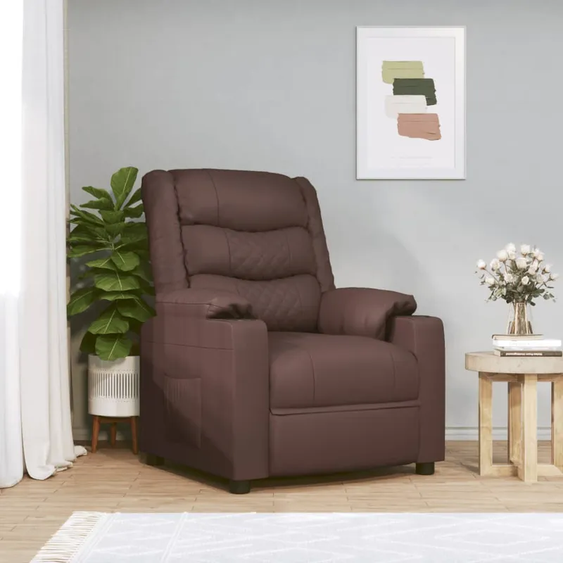 vidaXL Reclinerfåtölj brun konstläder (#1792)