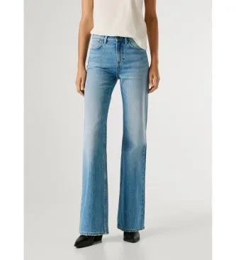 Pepe Jeans för kvinnor. PL20508052VC Jeans Flare Willa blå (26/30), Casual, Bomull, Denim