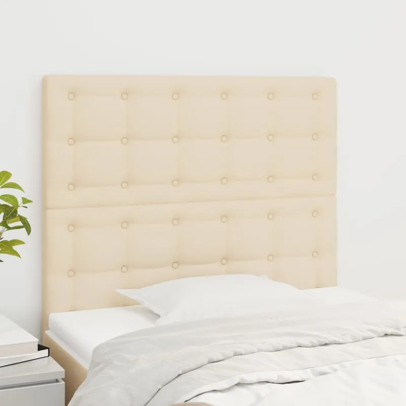 vidaXL Sänggavel creme 80x5x118/128 cm tyg