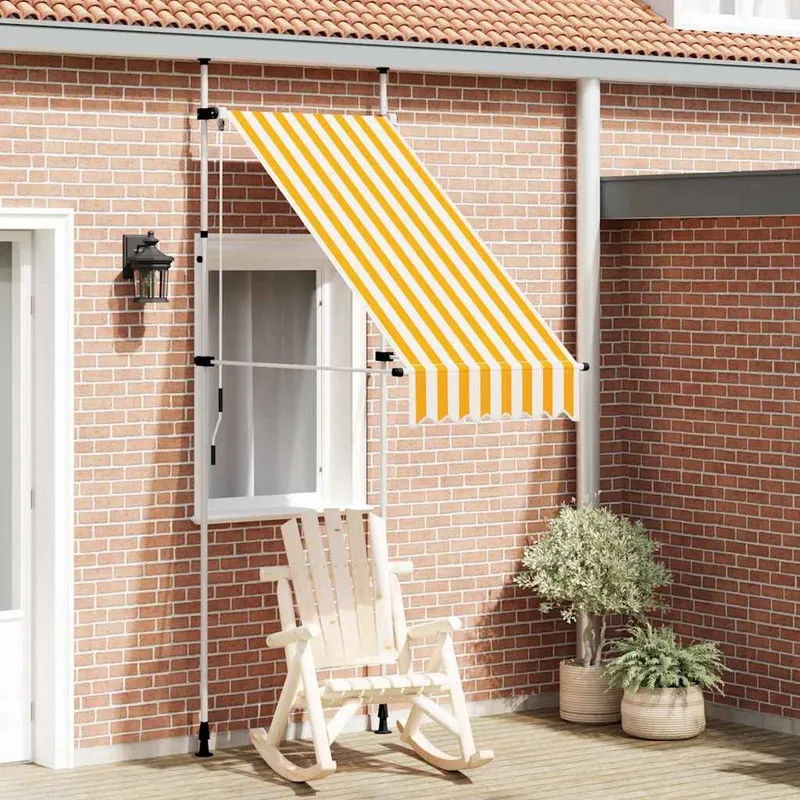 vidaXL Markis manuellt infällbar 100 cm orange och vita ränder