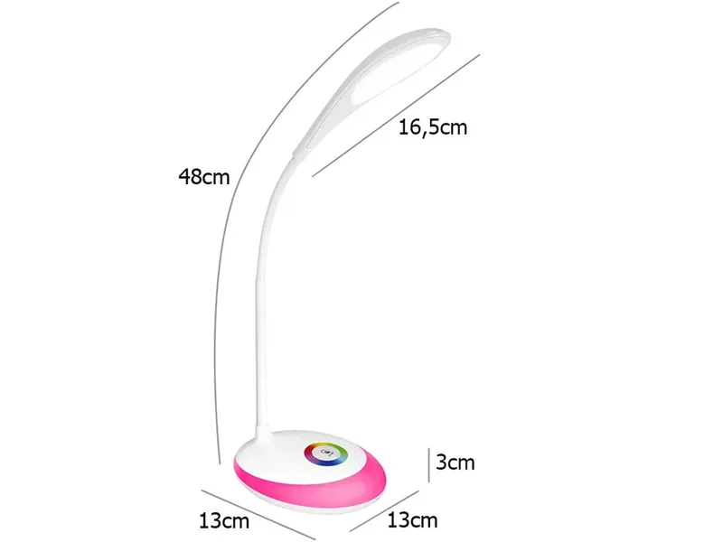 Justerbar Skrivbordslampa LED med RGB – Vit
