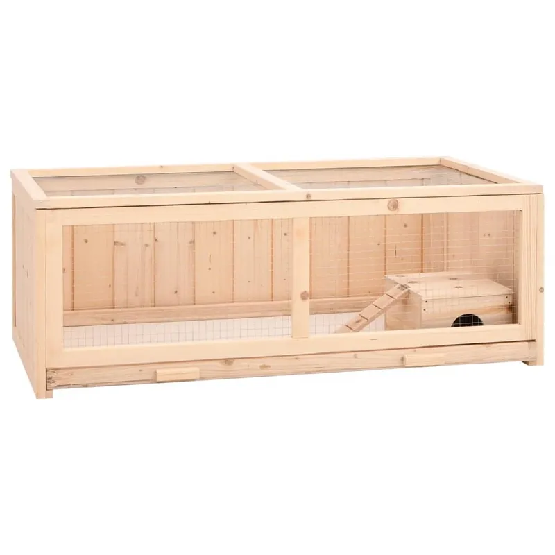vidaXL Hamsterbur 104x52x38 cm massivt granträ