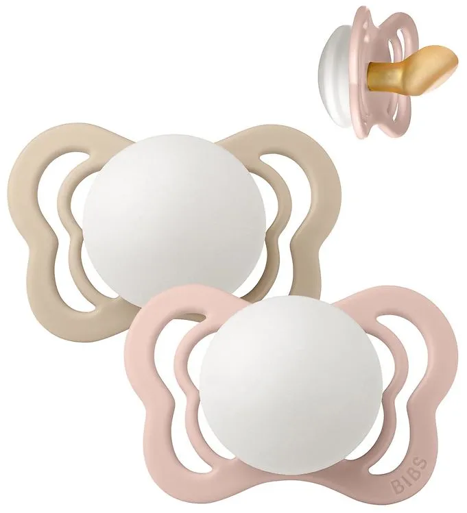 BIBS Couture Napp 2-pack Latex Anatomisk, Blush Glow/Vanilla Glow
