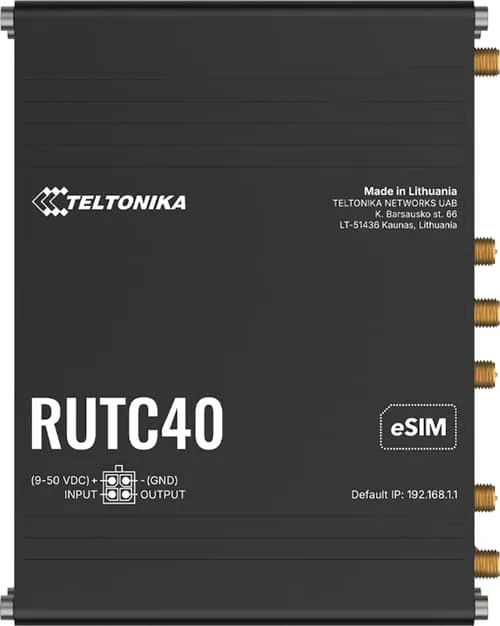 Teltonika RUTC40 - wireless router - WWAN - Wi-Fi 6 - 3G 4G 2G - DIN rail mountable wall-mountable surface-mountable - Wireless router Wi-Fi 6