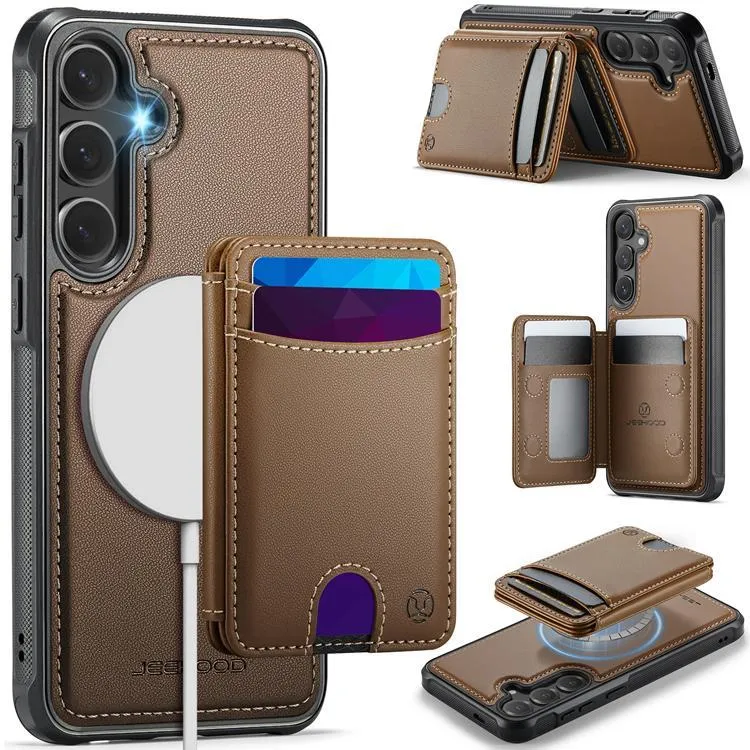 JEEHOOD Samsung Galaxy S24 Fodral KonstLäder – Brun