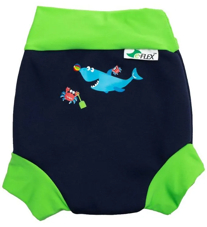 Konfidence Badblöjor - Simning Nappy - Marinblå/Lime Fergal