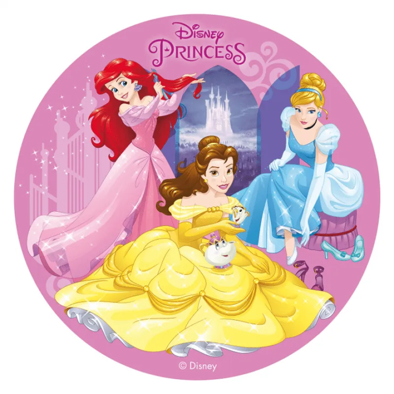 Tårtbild vackra prinsessor 20 cm
