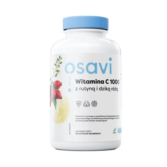 Osavi – Vitamin C 500 mg med Rutin & Nypon, 180 kapslar