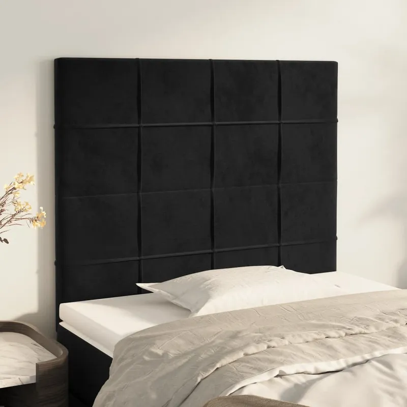 vidaXL Sänggavel svart 100x5x118/128 cm sammet (#2406)