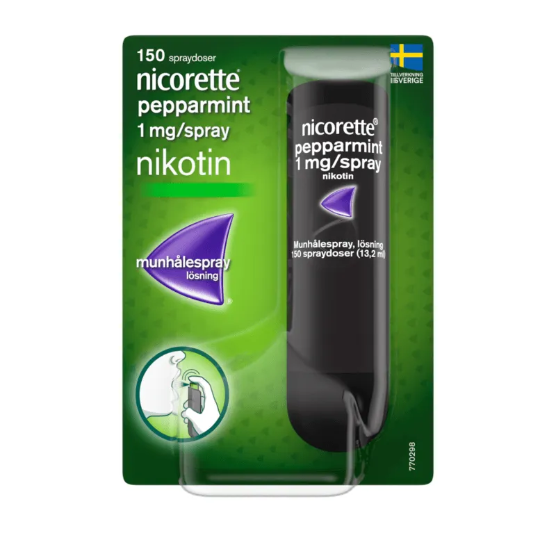 Nicorette Pepparmint, munhålespray, lösning 1 mg/spray 150 doser