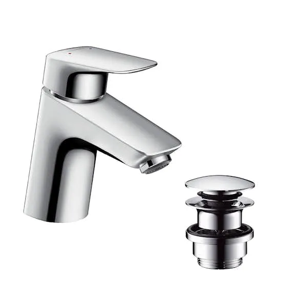 Hansgrohe logis single lever basin mixer 70 with push-open w