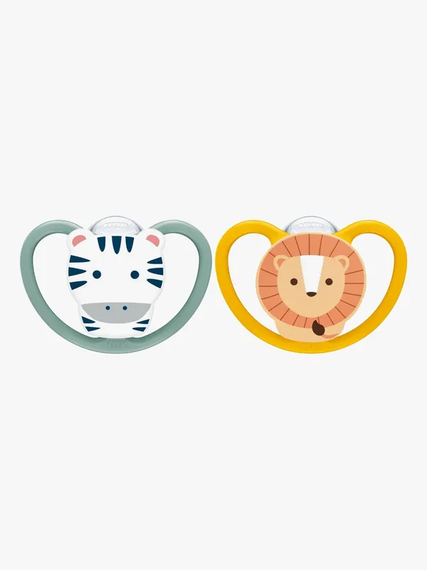 Nuk Nappar – 2-pack – Perfekt matchning Air – Zebra/Lejon – Grön