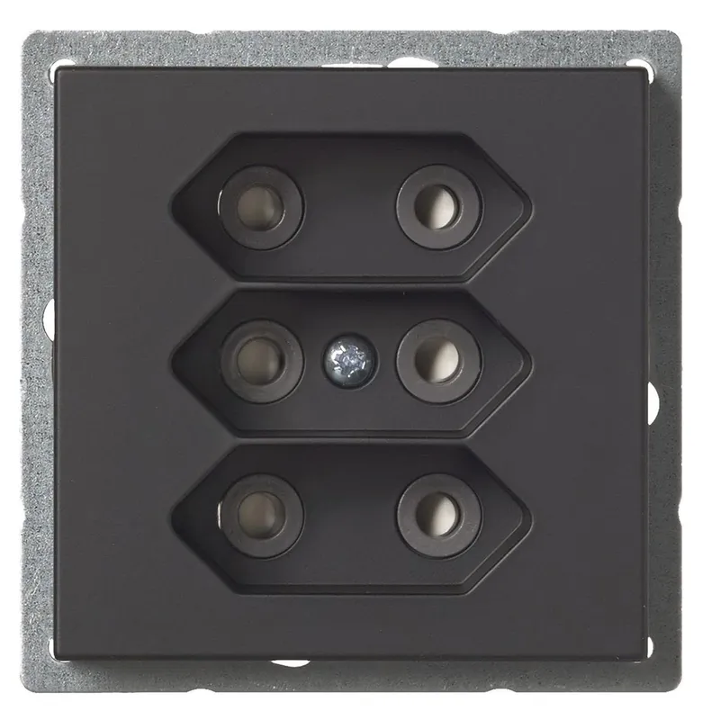 ABB Impressivo 303UC-885 Uttag 3-vägs, mattsvart
