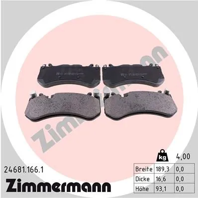 Bromsbelägg ZIMMERMANN 24681.166.1