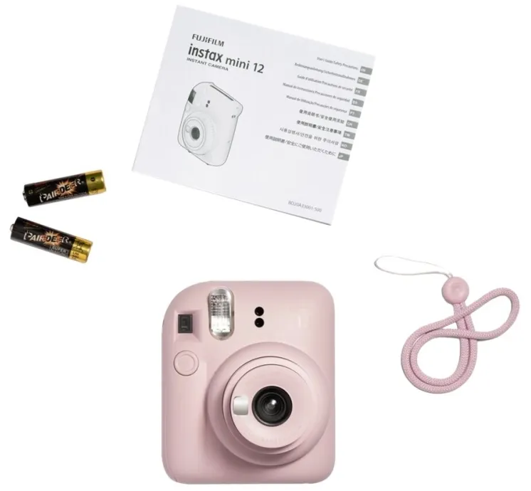 Fujifilm Instax Mini 12 direktutskrivande kamera med 60 mm-objektiv, Blossom Pink
