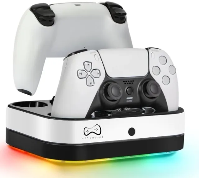 Deep Explorer Dubbel laddningsstation med LED RGB för DualSense och PlayStation Portal - Laddare - Sony PlayStation 5