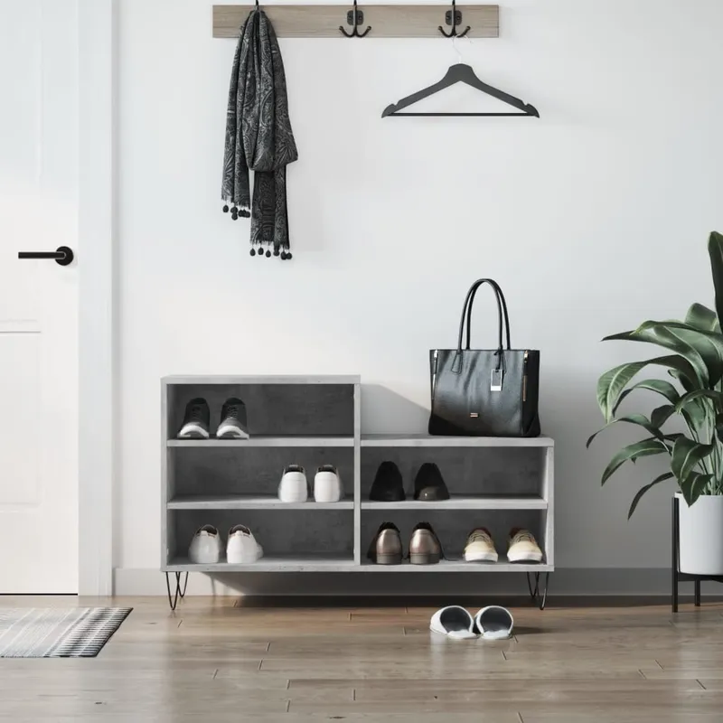 vidaXL Skoskåp betonggrå 102x36x60 cm konstruerat trä (#4319)