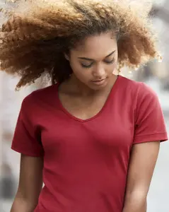 ID Feminin V-ringad T-shirt Pink (#2144)