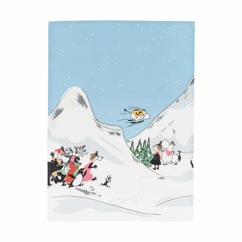 Arabia – Mumin / Moomin Kökshandduk Backhoppning Vinter 2024 Design Tove Jansson