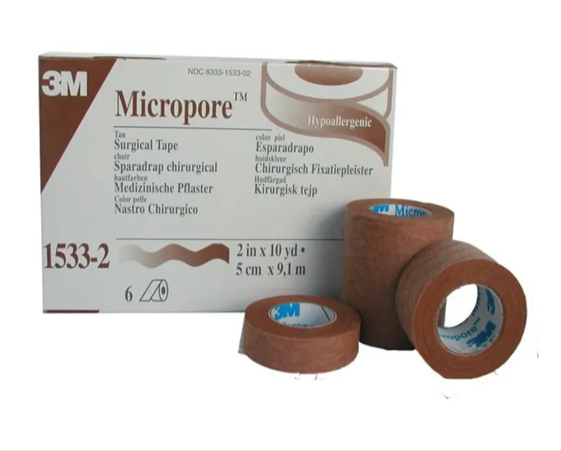 Häfta papper Micropore – 2,5cmx9,1m beige – 12 st